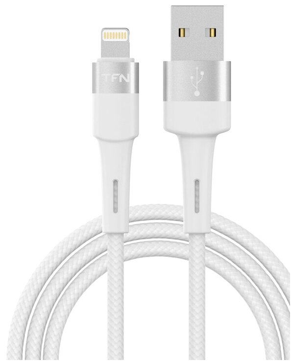 Кабель TFN USB-A/Lightning Envy 1.2m нейлон white/кабель для iPod, iPhone, iPad Apple/кабель для айфона