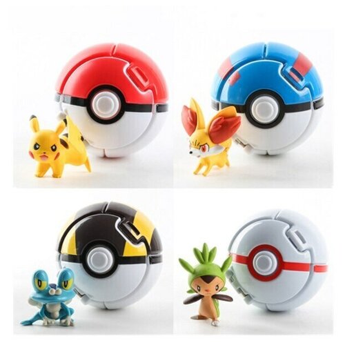 кошелёк difuzed pokemon pokeball Набор из 4 Покеболов. Pokemon Pokeball (7см.)