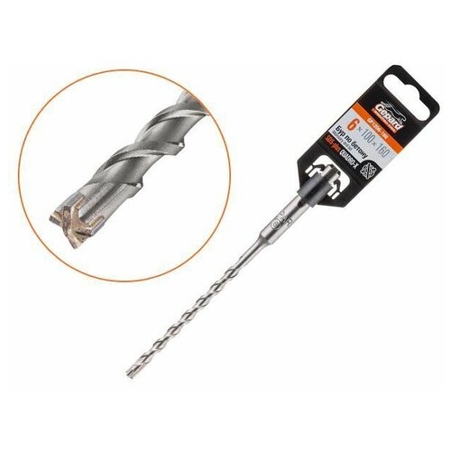 6х100х160 мм бур (сверло) SDS-plus QUADRO-X GEPARD (бур по бетону, крестовая пластина) (GP1206-160)