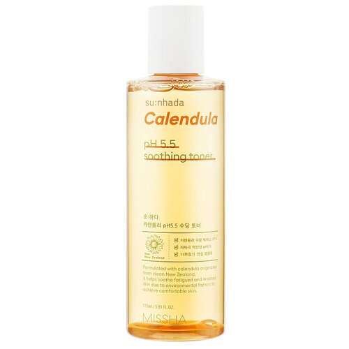 Успокаивающий тонер для лица с календулой Missha su:nhada Calendula pH 5,5 Soothing Toner, 175 мл