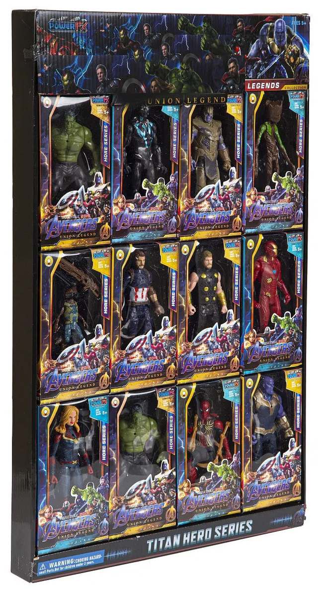 Набор фигурок игрушек Супергерои Марвел в подарочной упаковке, 12 штук/ Набор 12 фигурок Супер-героев Марвел в подарочной коробке
