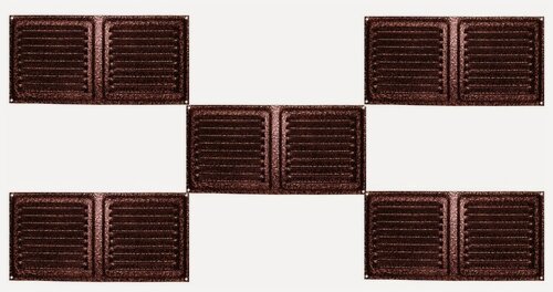 Изображение товара Решетка вентиляционная металлическая 100х200 медный антик комплект 5 шт