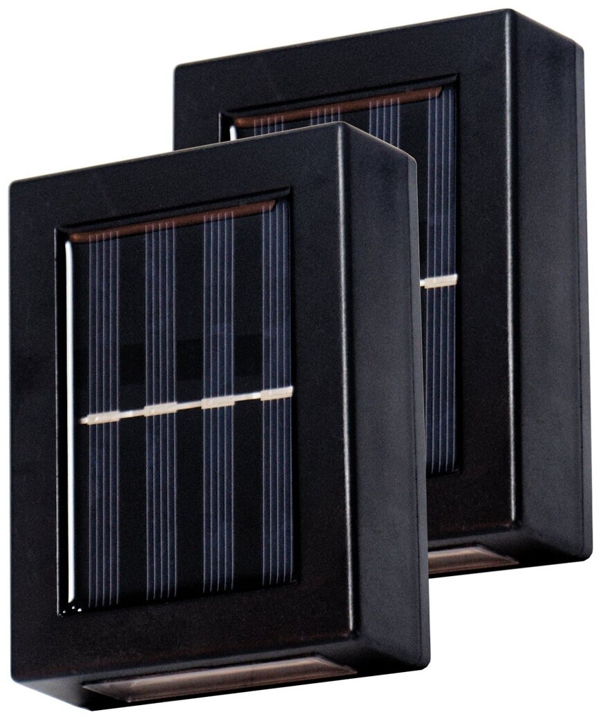 Светодиодный фасадный светильник на солнечных батареях GLANZEN RPD-0003-1-solar-2pcs 2 шт