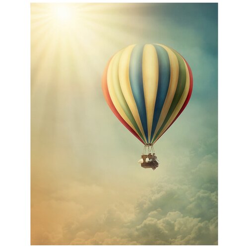 Фотообои Уютная стена Сказочный воздушный шар 210х270 см Виниловые Бесшовные единым полотном 7380₽