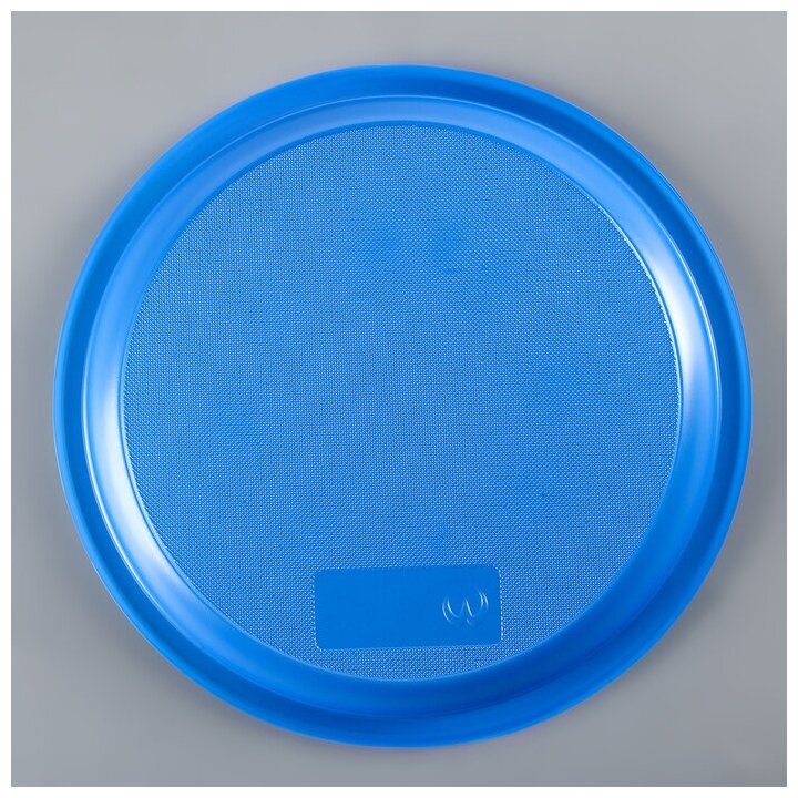 Тарелки одноразовые, d= 21 см, цвет синий, 12 шт/уп - фотография № 2