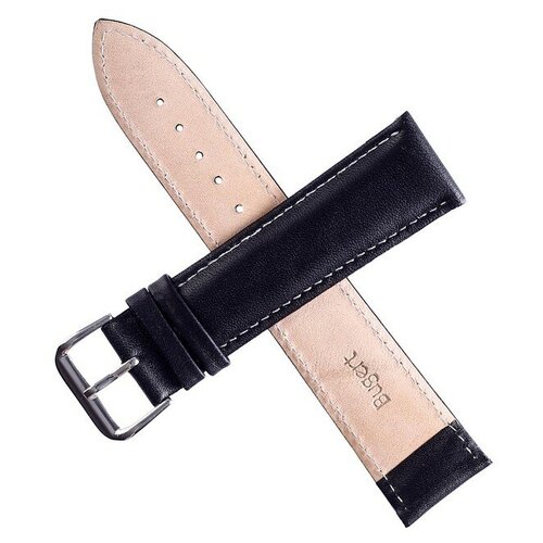 фото Ремешок для часов "bugert" 22 мм, натуральная кожа, l=20 см, черный нет бренда