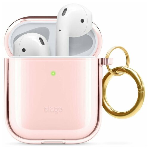 Чехол Elago для AirPods Gen 1 & 2 Clear Hang case Lovely Pink