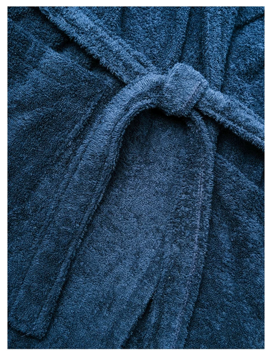 Халат махровый GoodNight 52-54 (XХL) темно-синий - фотография № 7