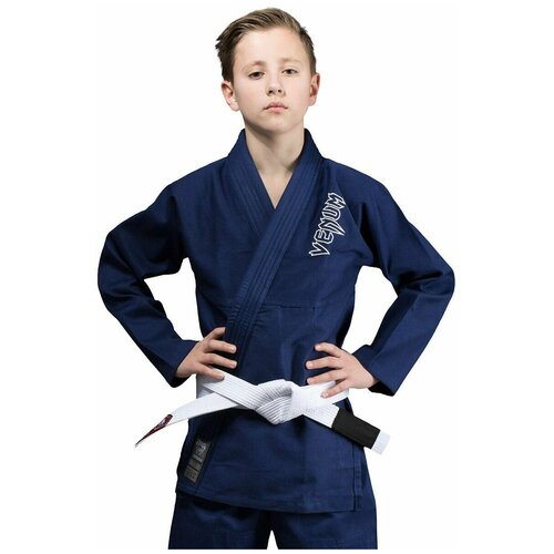 Кимоно для карате Venum, размер 146, синий кимоно для бжж venum contender kids blue с поясом c2