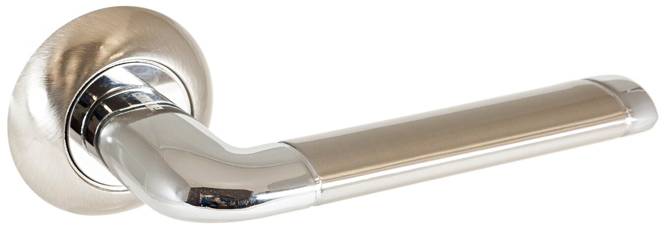 Дверная ручка для межкомнатной двери аллюр АРТ "поло" SN/CP (1582) матовый никель/хром