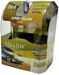 Автомобильная лампа галогеновая,H4 12V60/55W 2400K Super Yellow Чемпион H4SY