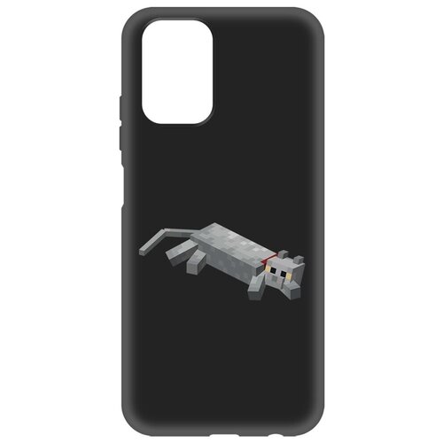 Чехол-накладка Krutoff Soft Case Minecraft-Кошка для Xiaomi Redmi 10 черный чехол накладка krutoff soft case minecraft гигант для xiaomi redmi 10 черный