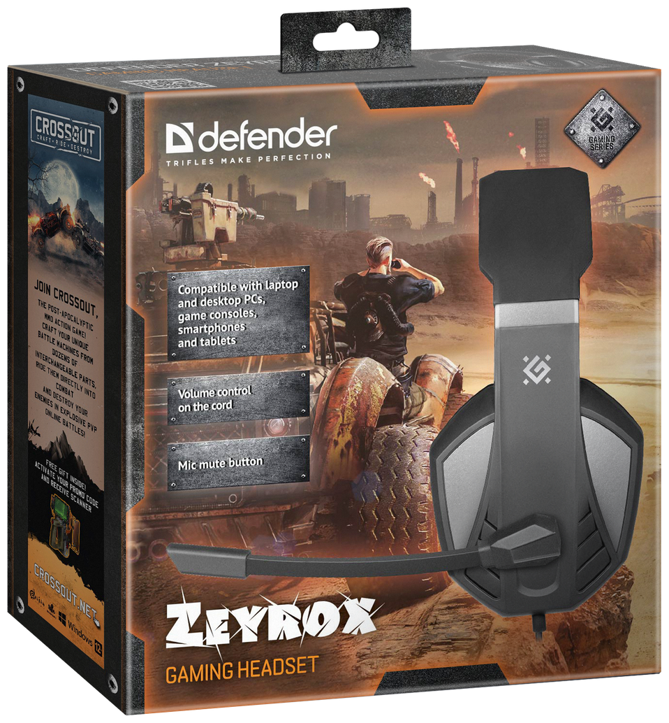 Гарнитура игровая Defender Zeyrox, для компьютера, накладные, черный / серый [64550] - фото №10