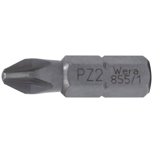 бита с профилем pozidriv двойной крест pz2 длина 25 мм хвостовик с6 3 мм серия 855 1z wera Бита PZ2х 25мм Standard 855/1Z Wera 05072082001