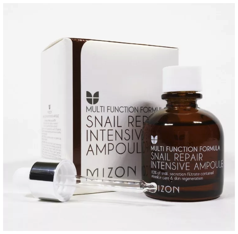 Концентрированная улиточная сыворотка для лица Mizon Snail Repair Intensive Ampoule - фото №12