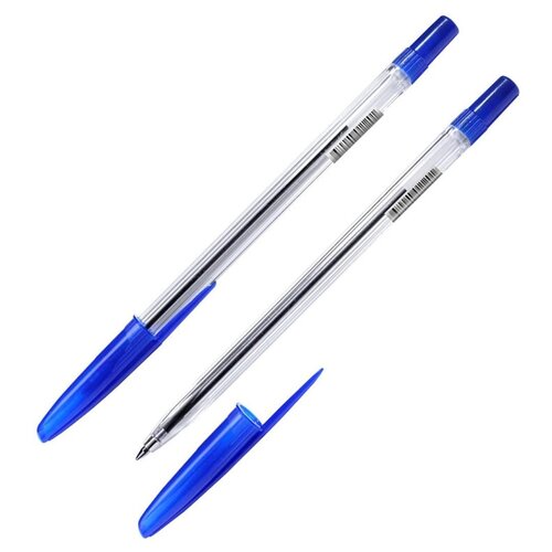 Ручка шариковая неавтоматическая СТАММ 111 синяя, 0,7мм, прозрачн корп РС21