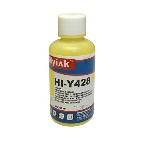 Чернила для HP (933/935/940/951) (100мл, yellow, Pigment) HI-Y428 EverBrite™ MyInk чернила inktec h8940 01lc для hp 940 951 933 cyan pigment 1л