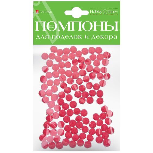 Помпоны пушистые, 8 ММ, 120 ШТ, розовые помпоны пушистые 8 мм 120 шт синие