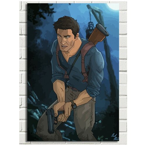 картина по номерам на холсте игра uncharted нейтан дрейк 9178 г 60x40 Картина по номерам игра Uncharted Нейтан Дрейк - 6584 В 60x40