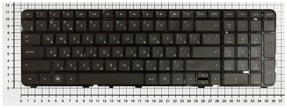 Клавиатура для ноутбука HP Pavilion dv7-4143ea черная c рамкой