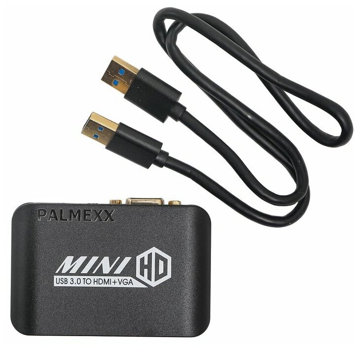 Адаптер PALMEXX USB3.0 to HDMI+VGA, внешняя видеокарта AY92