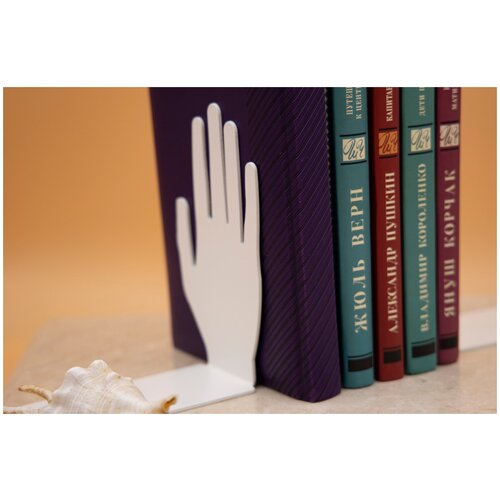 Держатель для книг Руки набор 2 шт 12,7х8,9х15,4 см, Maesta, арт. MA-OK001-W, металл, цвет белый