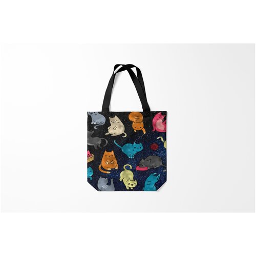 фото Сумка-шоппер / 40х40 см / звери / коты и кошки космические котики burnettie