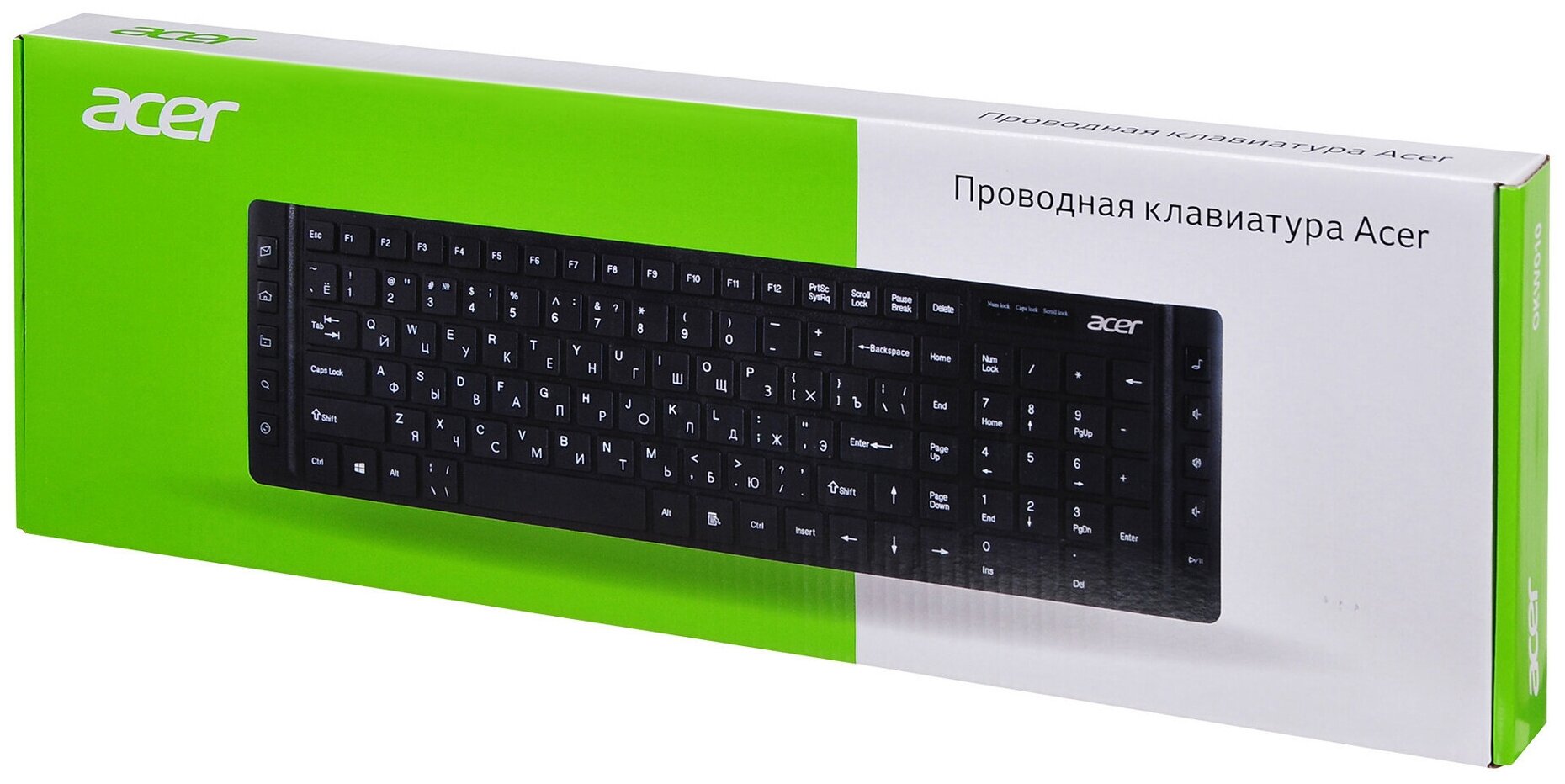 Клавиатура Acer OKW010 черный USB slim Multimedia - фото №8