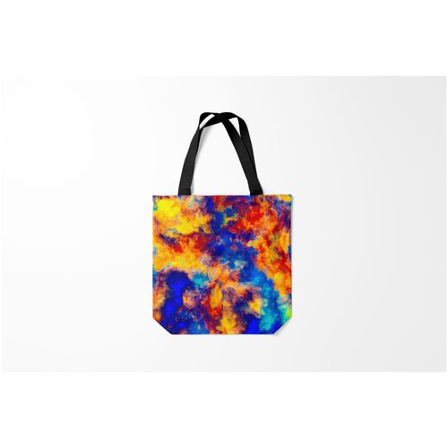 фото Сумка-шоппер / 40х40 см / тренды / абстракция огненно синий полутон burnettie