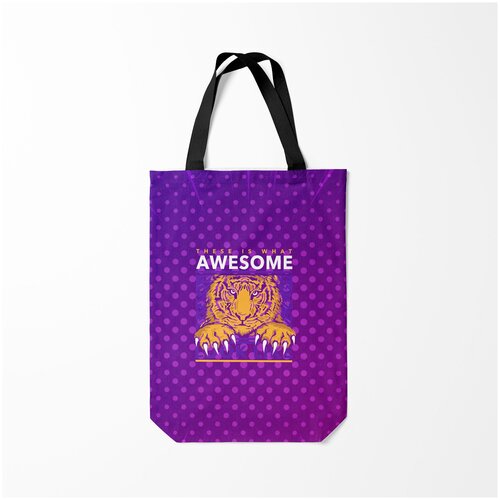фото Сумка-шоппер / 31х42 см / звери / крупные кошки awesome тигр lion like burnettie