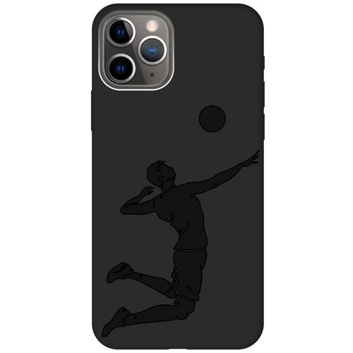 фото Матовый чехол trekking для apple iphone 11 pro / эпл айфон 11 про с эффектом блика черный re:pa