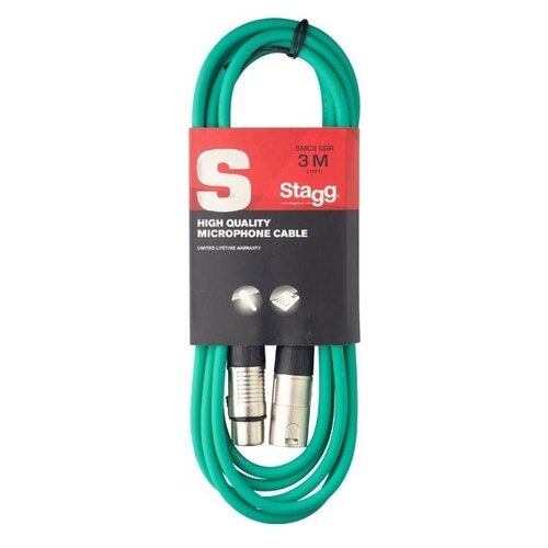 Кабель микрофонный STAGG SMC3 CGR (3м) кабель гитарный stagg sgc3dl cgr 3 0m