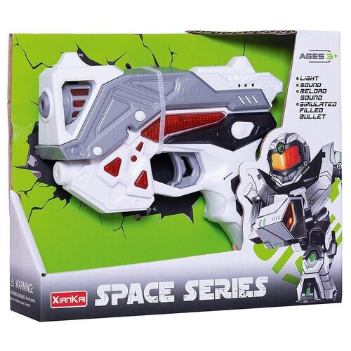 Бластер Space Series, со световыми и звуковыми эффектами 19х5х16 см - Junfa Toys [KT118-1] бластер fun red space force frbl006 30 см белый красный