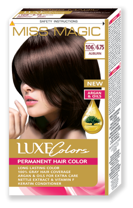 Miss Magic Luxe Colors Стойкая краска для волос  c экстрактом крапивы, витамином F и кератином, 106 (6.75) каштановый, 108 мл