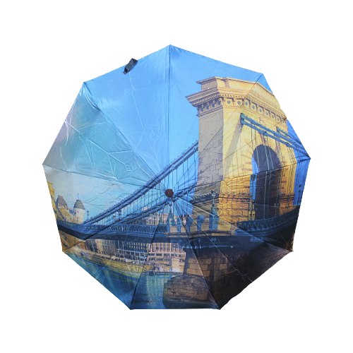 фото Смарт-зонт sponsa, автомат, 3 сложения, купол 94 см., 9 спиц, система «антиветер», чехол в комплекте, голубой