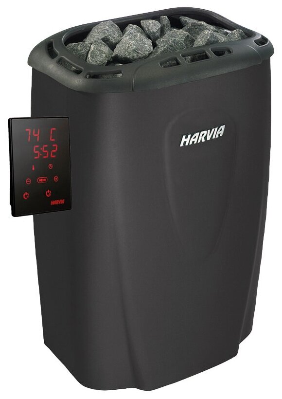 фото HARVIA Электрическая печь Moderna V80XE Black с выносным пультом в комплекте, артикул HVE804XEM