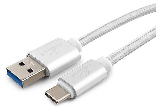 Кабель USB 3.0, AM/Type-C, серия Platinum, нейлоновая оплетка, длина 1,8 м, серебристый, Cablexpert