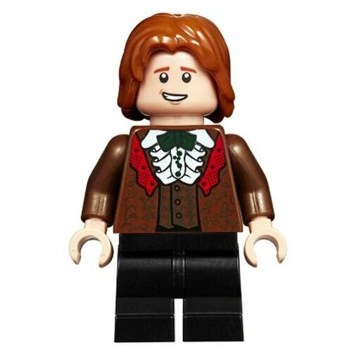 Минифигурка Лего Lego hp185 Ron Weasley - Reddish Brown Suit, Shirt with Ruffle набор harry potter волшебная палочка ron weasley фигурка брелок