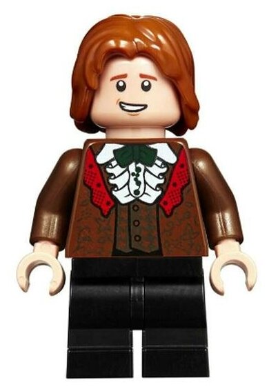 Минифигурка Лего Lego hp185 Ron Weasley - Reddish Brown Suit, Shirt with Ruffle