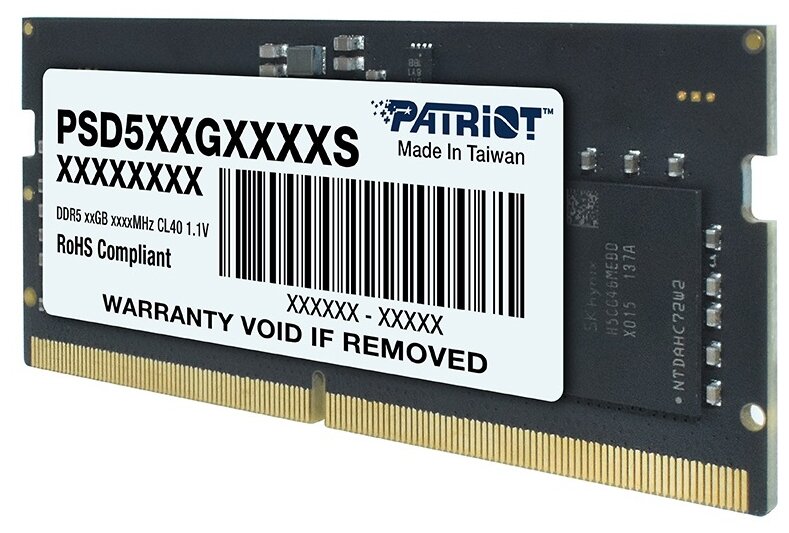 Память DDR5 32Gb 4800MHz Patriot PSD532G48002S RTL PC5-38400 CL40 SO-DIMM 260-pin 1.1В dual rank