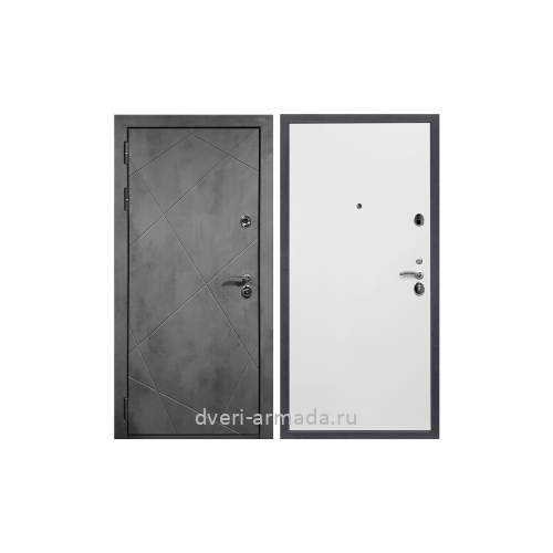 Входные двери Армада Дверь входная Армада Лофт ФЛ-291 Бетон тёмный / Гладкая белый матовый