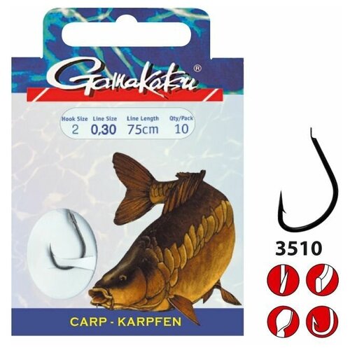 Крючок Gamakatsu Hook BKD-3510F Carp 85cm №04 d0.28 крючок gamakatsu g carp pop up hook 6