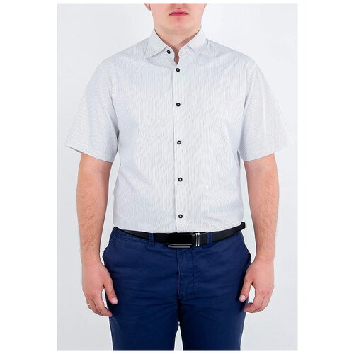 фото Рубашка мужская короткий рукав casino c131/0/130/1, прямой силуэт / сlassic fit, цвет белый, рост 174-184, размер ворота 39