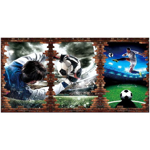 Фотообои Уютная стена 3D Футбол 540х270 см Виниловые Бесшовные (единым полотном)