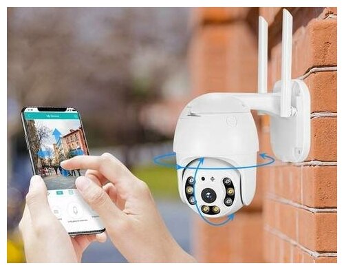 Уличная поворотная беспроводная ip-камера наблюдения WiFi smart camera 1080P