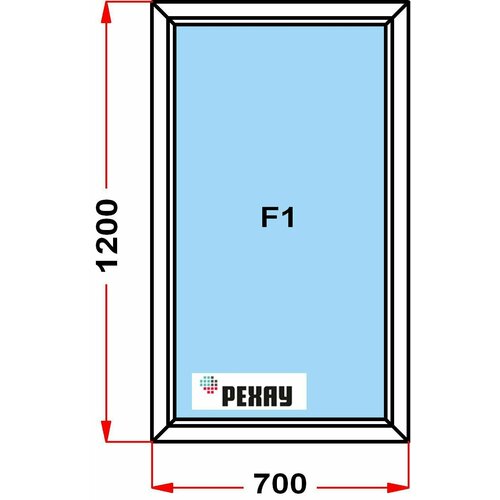 Окно из профиля РЕХАУ GRAZIO (1200 x 700), не открывающееся, 3 стекла