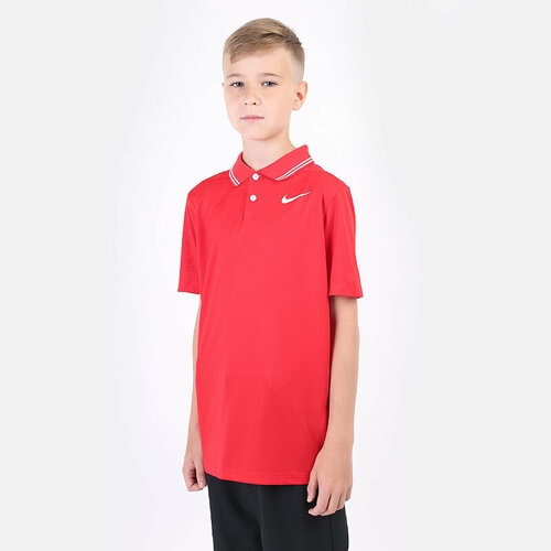 Поло спортивное NIKE Dri-FIT Victory Boys' Golf Polo, размер S, красный