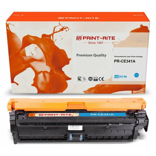 Print-Rite PR-CE341A картридж лазерный (HP 651A - CE341A) голубой 16000 стр