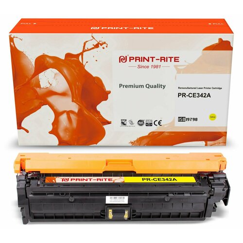 Print-Rite PR-CE342A картридж лазерный (HP 651A - CE342A) желтый 16000 стр тонер картридж 7q ce342a ce272a для hp color lj m775 lj cp5525 жёлтый 16000 стр универсальный
