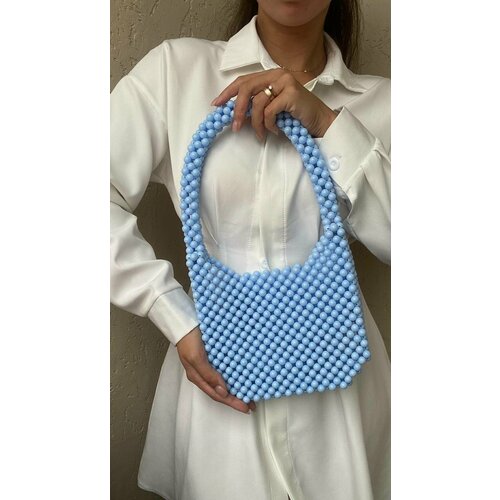 фото Сумка хобо illekon, фактура матовая, голубой